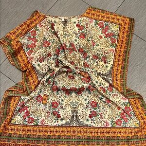 Floral Print Women's tie sinch Top/tunic/dress xs so beautiful for fall